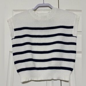 Jessica Simpson White and Black Striped Sweater size S